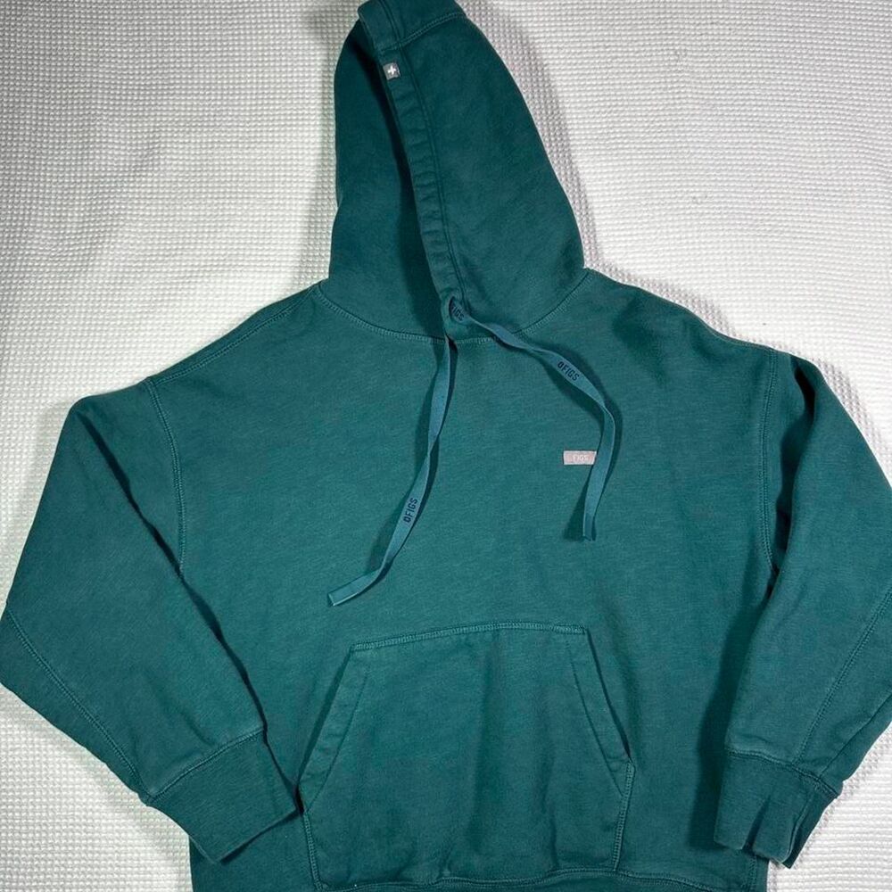 Figs Women's Green and Blue Hoodie